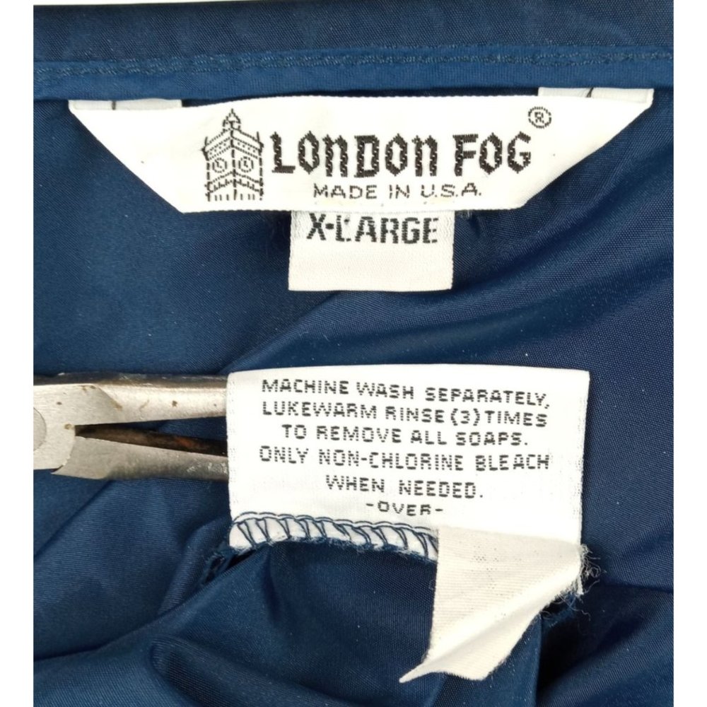Vintage London Fog Windbreaker Bomber Jacket Blue Men's XL Snaps Union Made USA - Picture 7 of 9